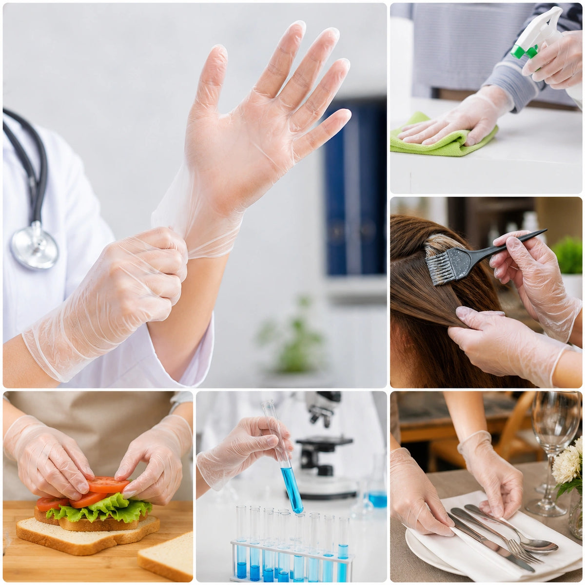 Bastion Medium Clear Vinyl Gloves Powder Free 100 Pcs