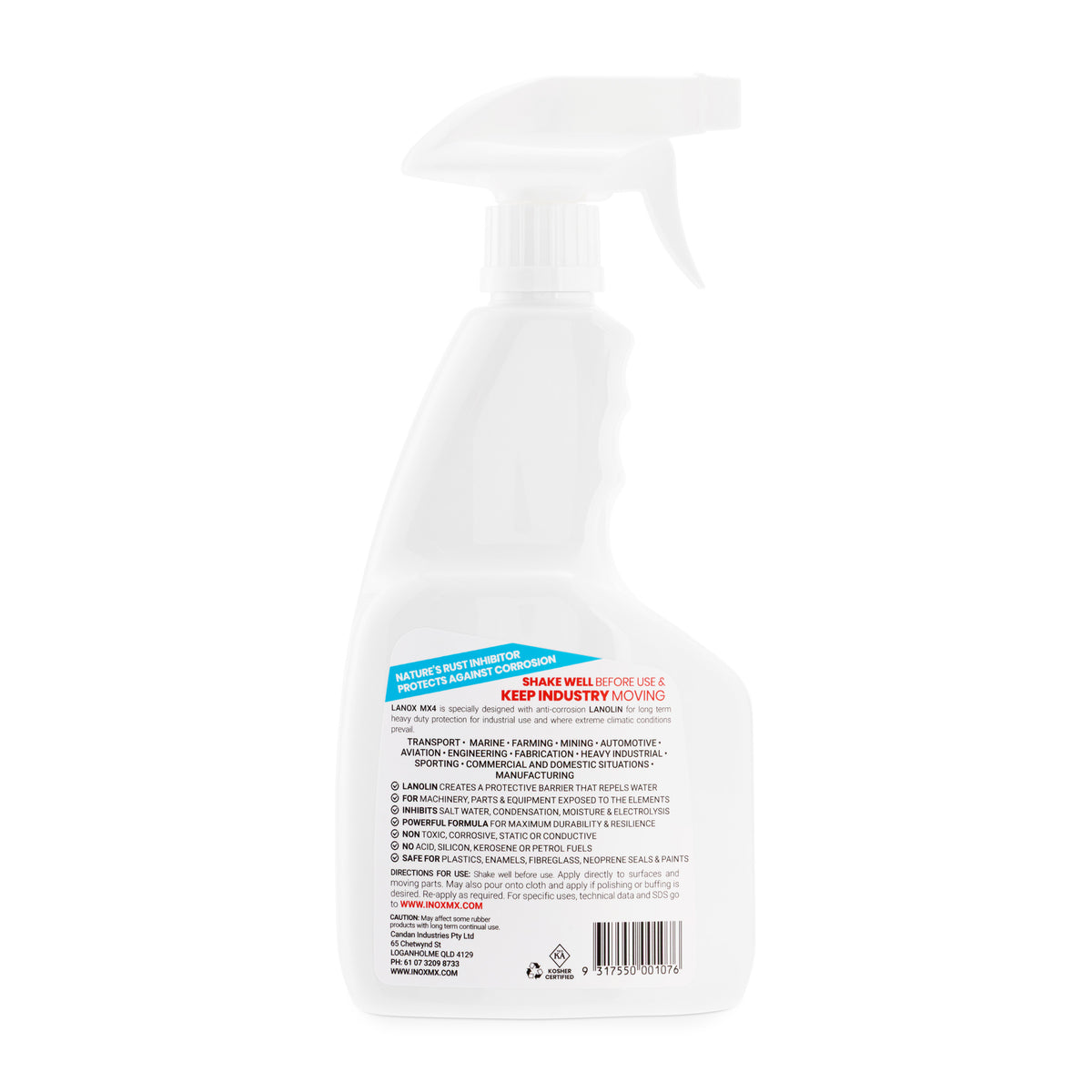 MX4 Lanox Lanolin Lubricant 750ml Spray bottle