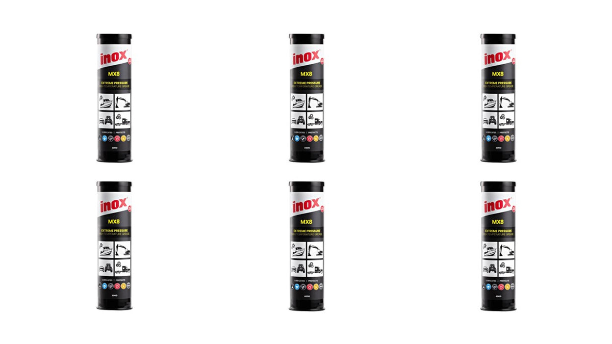 6 x Inox MX8 High temp Extreme Pressure Lithium Complex PTFE grease 450g