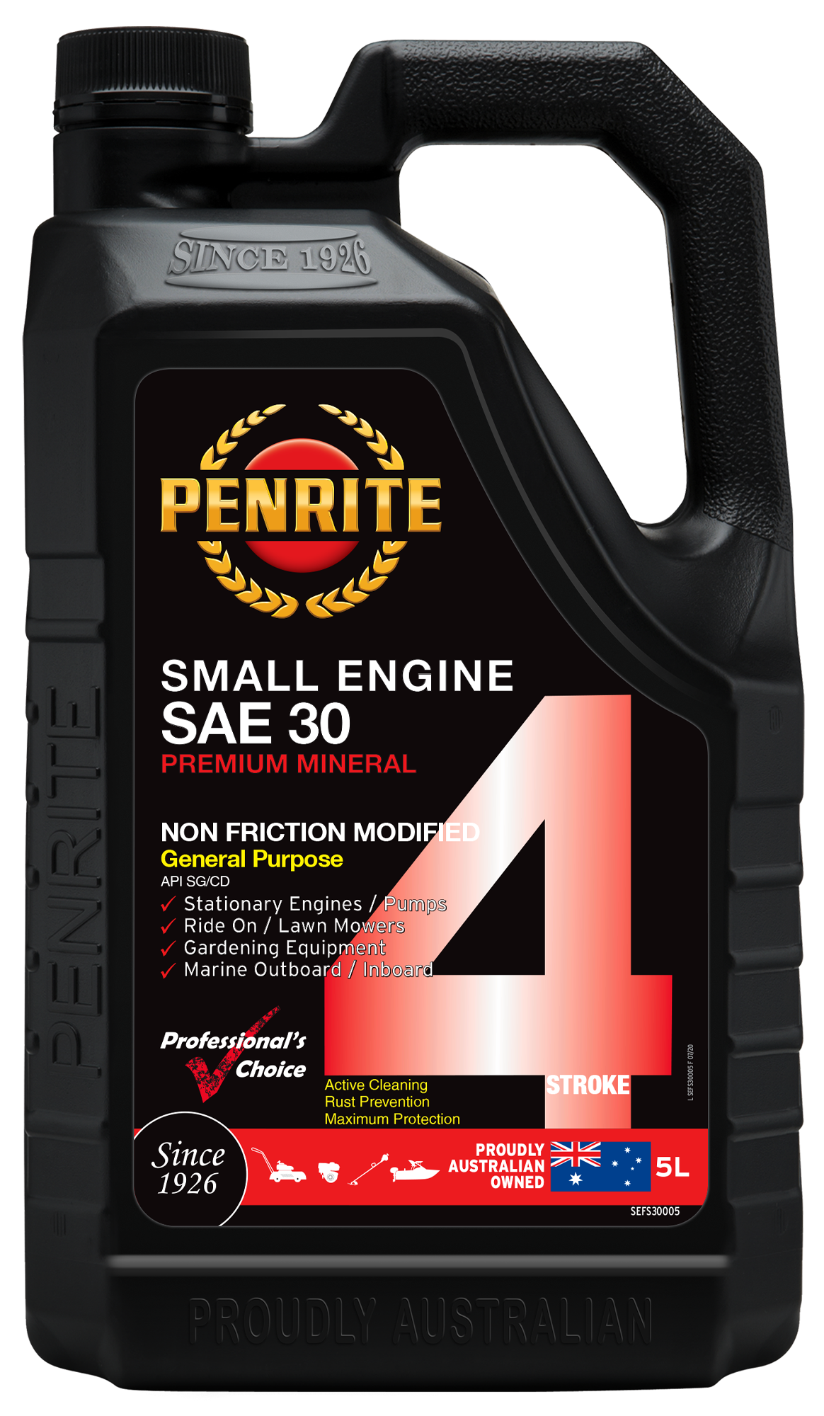Penrite Small Engine 4 Stroke Oil SAE 30 4L - SEFS30004