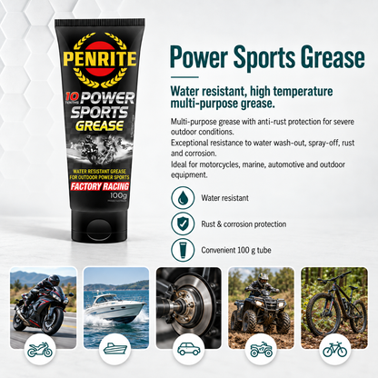 2 X Penrite 10 Tenths Power Sports Grease Water Resistant 100g - PSGR0001 (Twin Pack)