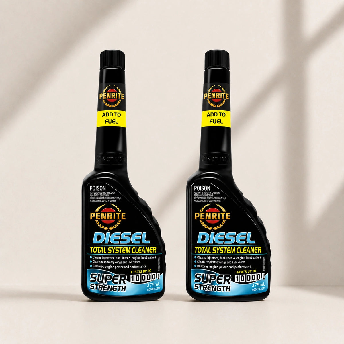 2 X Penrite Diesel Total Fuel System Cleaner 375mL - ADDTSC375 ** Twin Pack **