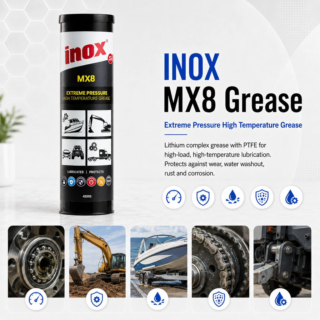 3 X Inox MX8 High temp Extreme Pressure Lithium Complex PTFE grease 450g