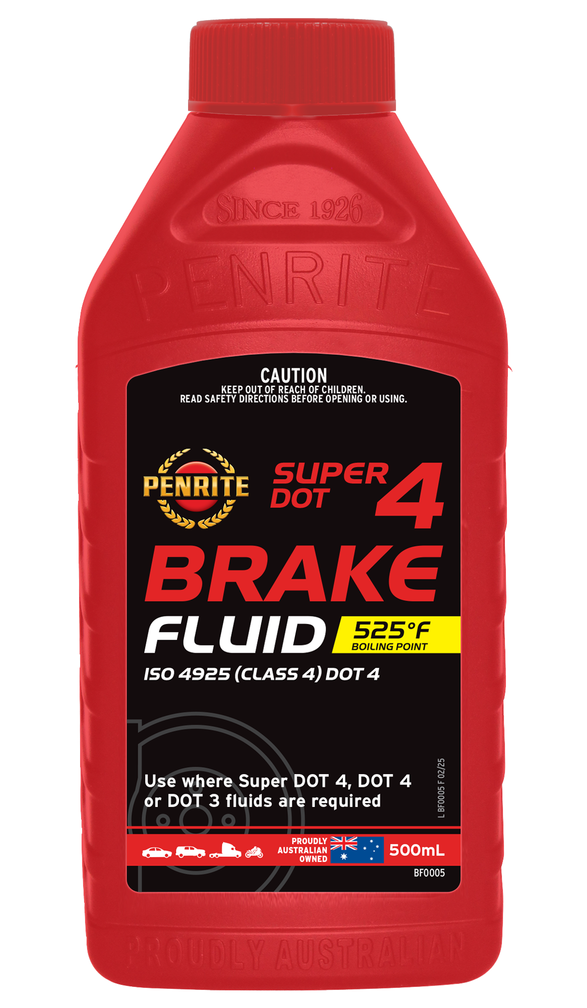 Penrite Brake Fluid Super DOT 4 500ml - BF0005