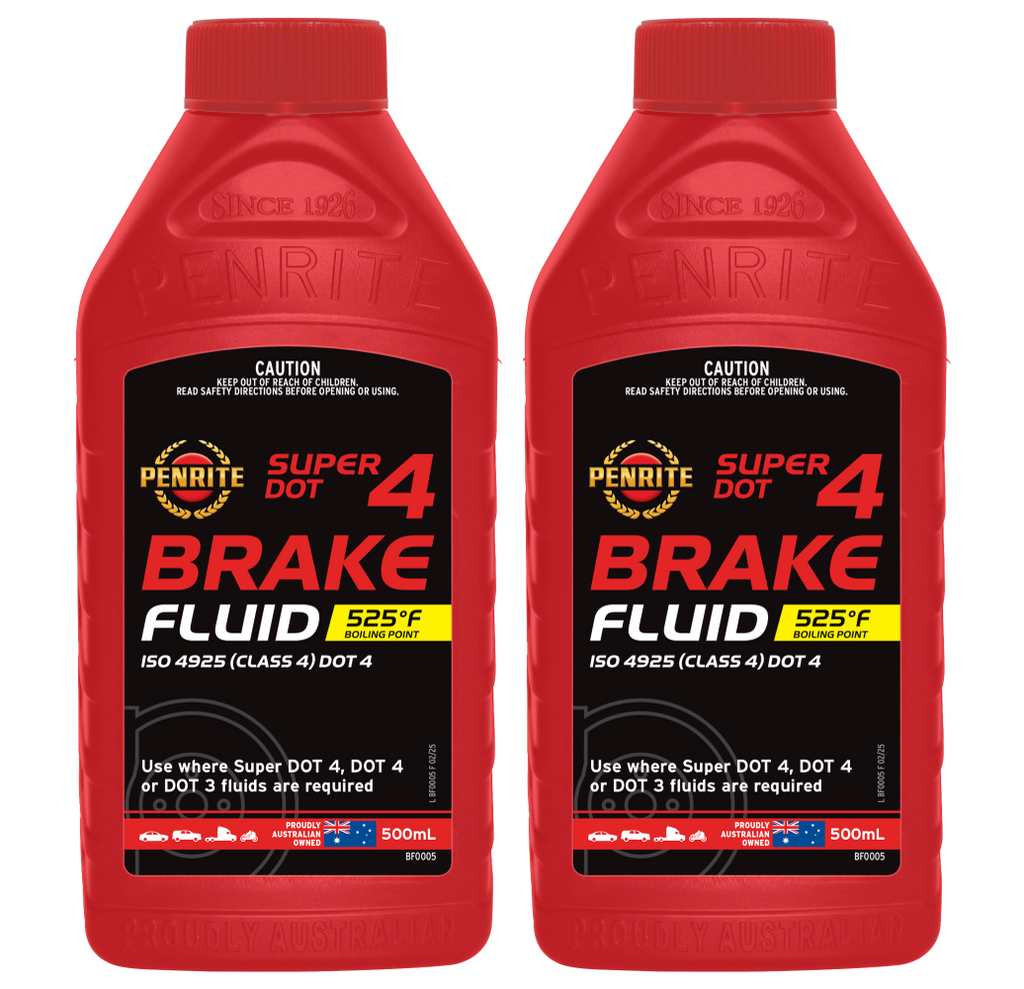 2 X Penrite Brake Fluid Super DOT 4 500ml - BF0005 (Twin Pack)
