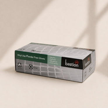 Bastion Large Clear Vinyl Gloves Powder Free 100 Pcs