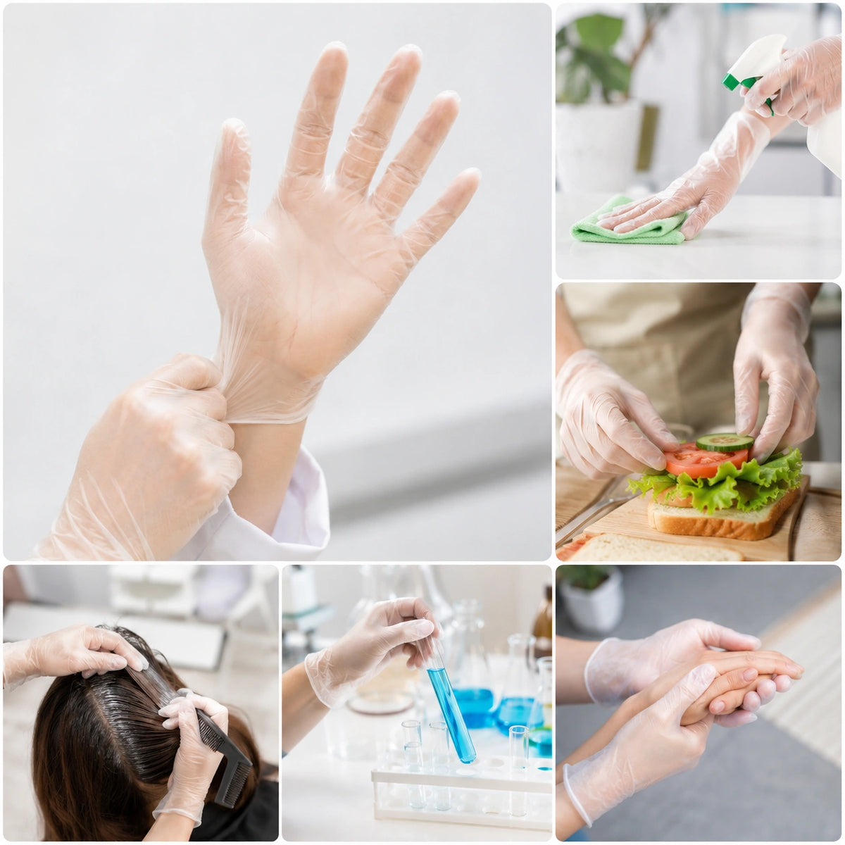 Bastion Large Clear Vinyl Gloves Powder Free 100 Pcs