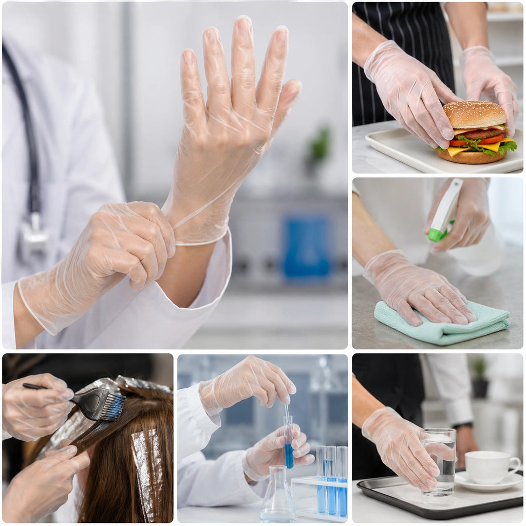 Bastion Medium Clear Vinyl Gloves Powder Free 100X10 Carton of 1000 Pcs