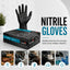 Bastion Nitrile Ultra Soft Black Powder Free Gloves X-Large Micro Textured 100 Pcs