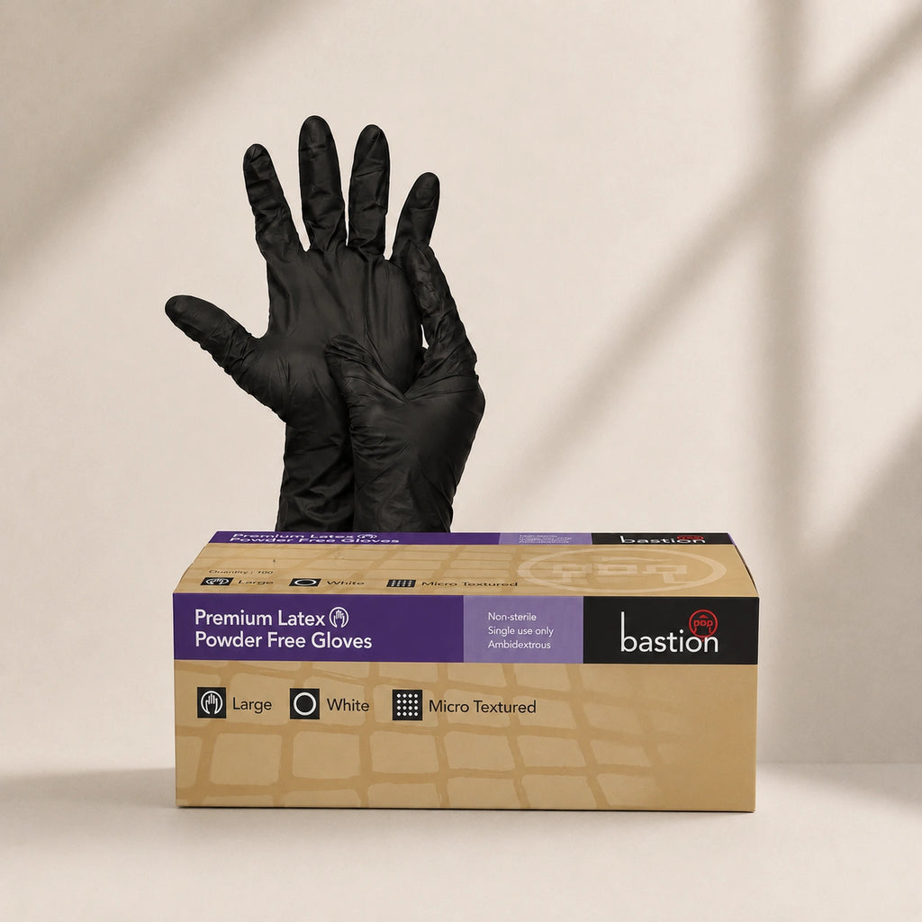 Bastion Powder Free Latex Large Gloves 100 Pcs