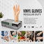 Bastion X-Large Clear Vinyl Gloves Powder Free 100 Pcs