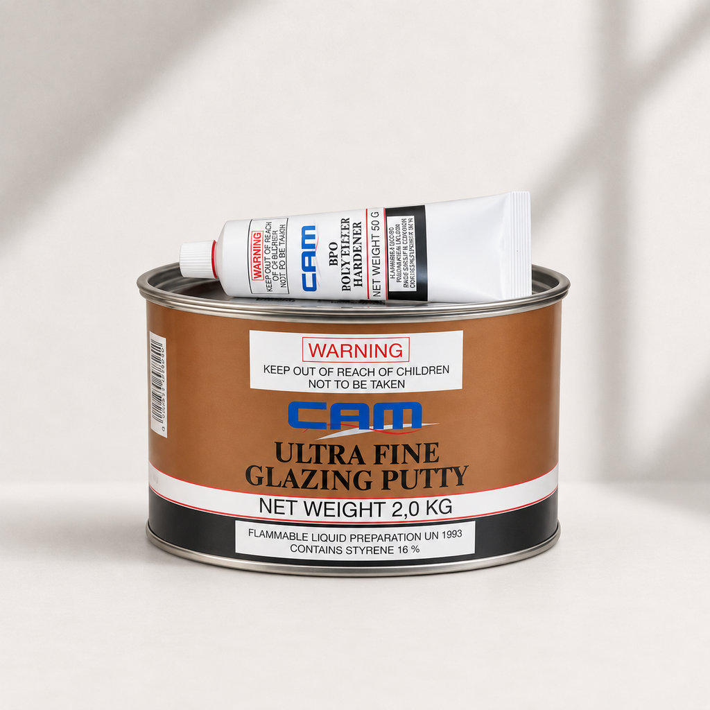 CAM Ultra Fine Glazing Putty 2KG + Hardener CUPS2
