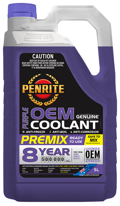 Penrite Purple OEM Coolant Premix 5L - COOLPURPLEPMX005