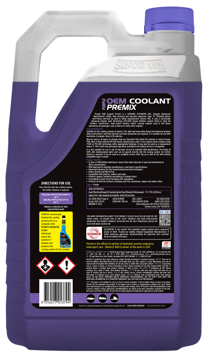 Penrite Purple OEM Coolant Premix 5L - COOLPURPLEPMX005