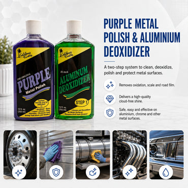 California Custom Purple Metal Polish 355ml & Aluminum Deoxidizer 355ml Combo