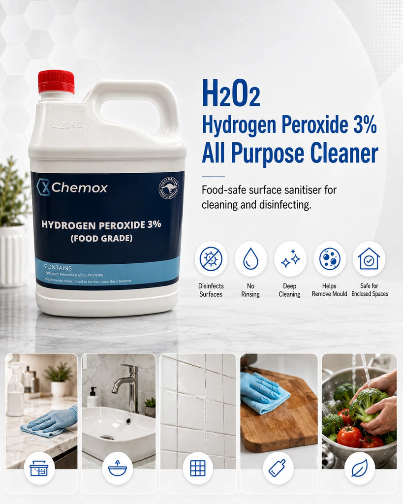 Chemox - 3% H2O2 Hydrogen Peroxide 4L -Food Grade - Free Shipping!!
