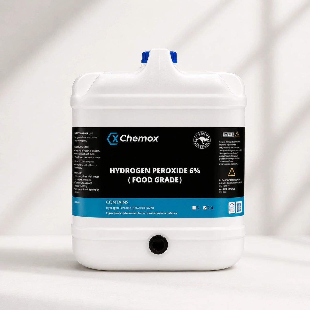 Chemox - 6% H2O2 Hydrogen peroxide 20L - H2O2 - Food Grade