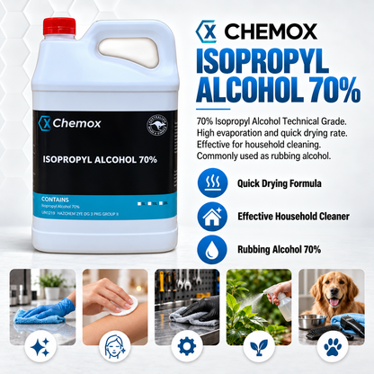 Chemox - 70% Isopropyl Alcohol Isopropanol Rubbing Alcohol 5L