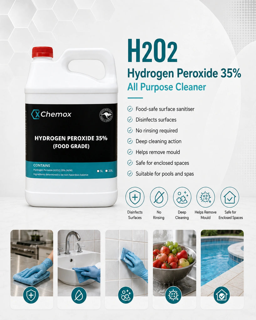 Chemox - Hydrogen Peroxide 35% food Grade H2O2  5L