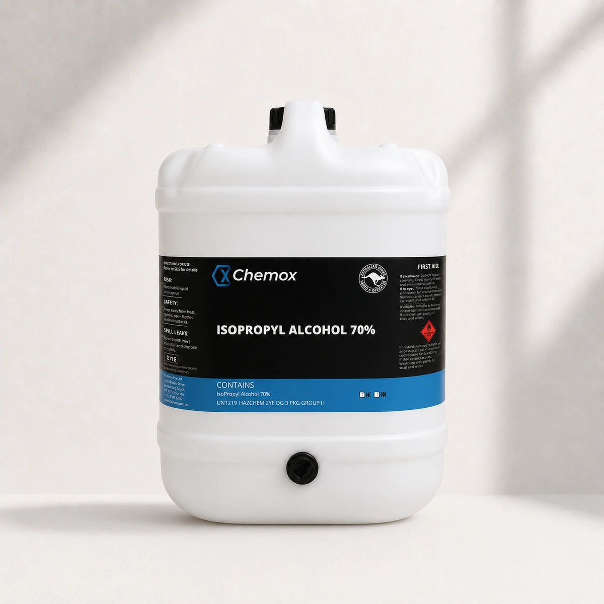 Chemox - Isopropyl Alcohol Isopropanol 70% Rubbing Alcohol 20L