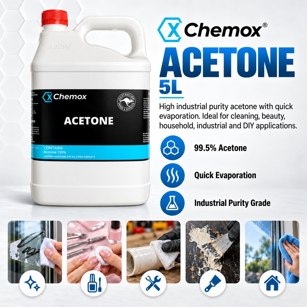Chemox 100% Acetone 5L