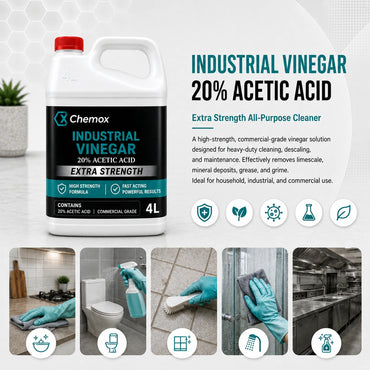 Chemox 20% Industrial Vinegar 4L (20% Acetic Acid) - Extra Strength