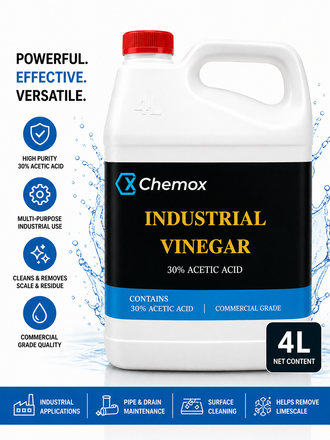 Chemox Industrial Vinegar 30% Acetic Acid 4L – Commercial Grade