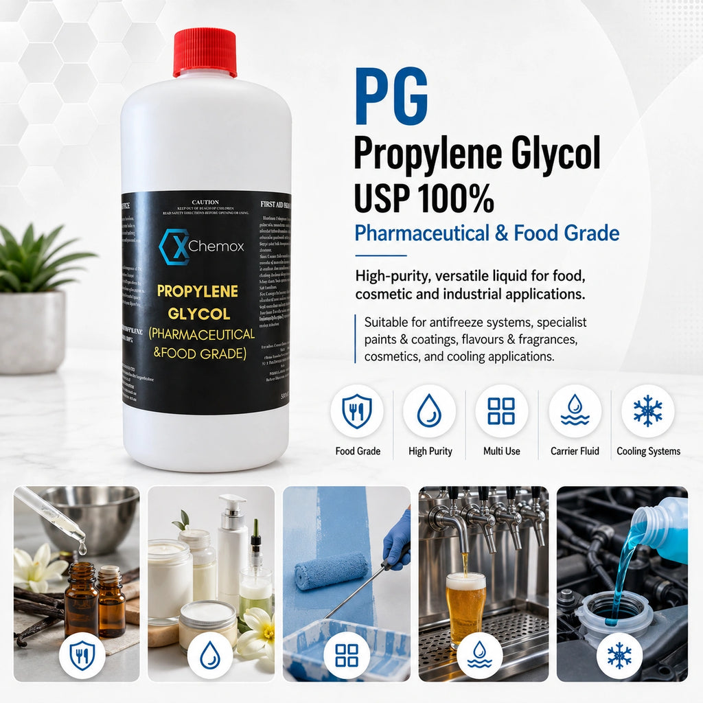 Chemox Propylene Glycol 1L - USP 100% Pure Pharmaceutical & Food Grade