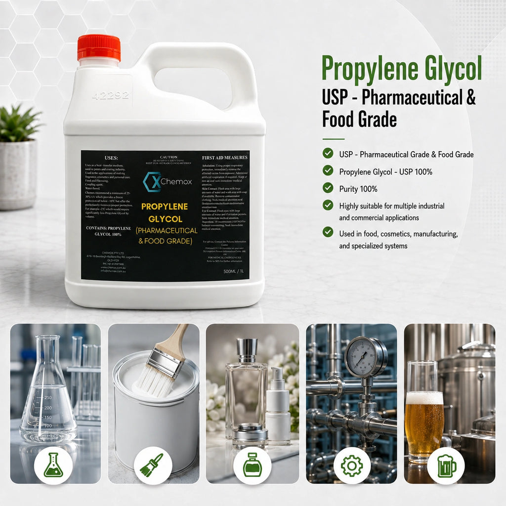 Chemox Propylene Glycol 4L - USP 100% Pure Pharmaceutical & Food Grade