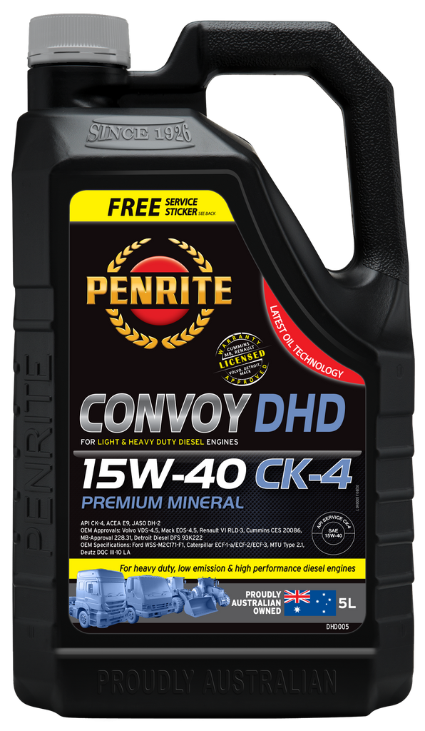 Penrite Diesel HD SAE 15W-40 Cj-4-Sm Engine Oil 5L - DHD005