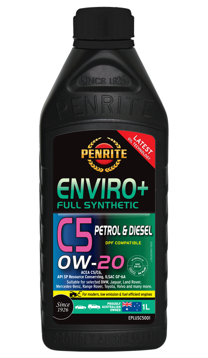 Penrite Enviro+ C5 SAE 0W-20 Synthetic Engine Oil 1L - EPLUSC5001