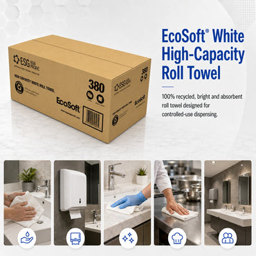 ESG EcoSoft 380 High Capacity White Hand Roll Towel (6 x 243M Roll)