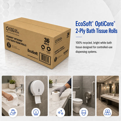 ESG EcoSoft 619 Toilet Tissue Opticore (2 Ply 36 Packs x 865S/Roll)