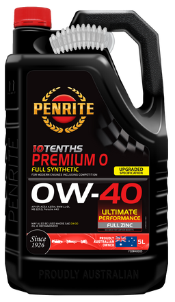 Penrite 10 Tenths Premium 0W-40 Engine Oil 5L - FS0W40005