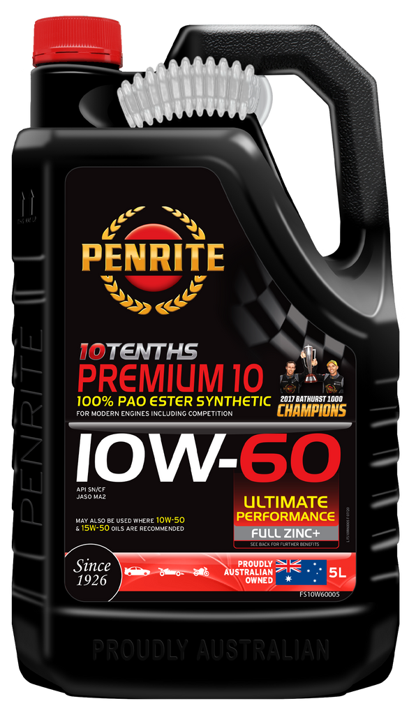 Penrite 10 Tenths Premium 10W-60 Engine Oil 5L - FS10W60005