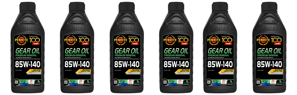 6 X Penrite Gear Oil 85W-140 (Mineral) 1L - GO85140001 (Box)
