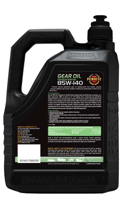 6 X Penrite Gear Oil 85W-140 (Mineral) 1L - GO85140001 (Box)