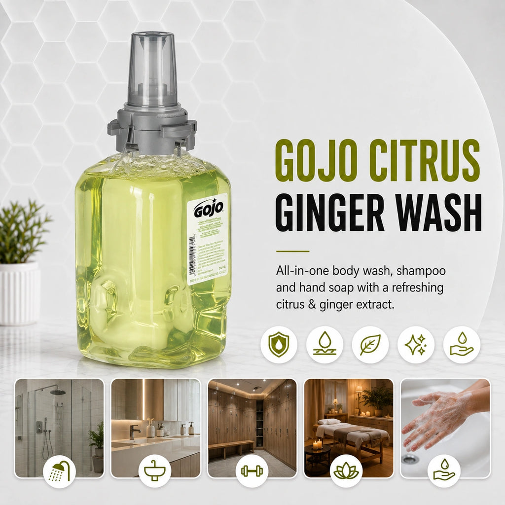 GOJO 8713-04 Hand Wash Body Wash Shampoo Citrus Ginger 700ml x 4pk