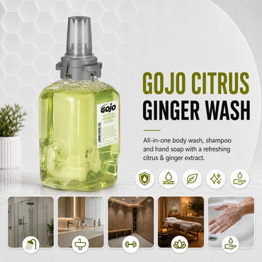 GOJO 8713-04 Hand Wash Body Wash Shampoo Citrus Ginger 700ml x 4pk