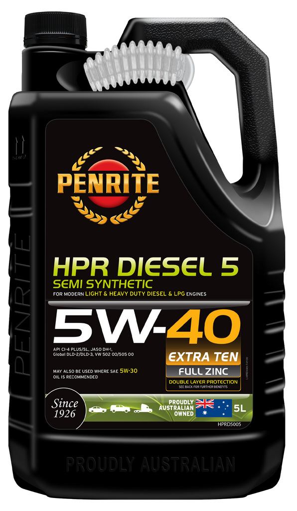 Penrite HPR Diesel 5 SAE 5W-40 Engine Oil 5L - HPRD5005