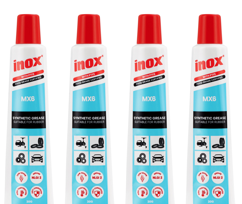 4 X Inox MX6 High temp Extreme Pressure Food Grade Machinery Grease PTFE 4x30gm