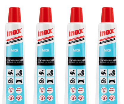 4 X Inox MX6 High temp Extreme Pressure Food Grade Machinery Grease PTFE 4x30gm
