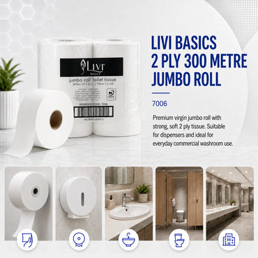 LIVI 7006 Jumbo Premium Toilet Roll - 2ply 300M