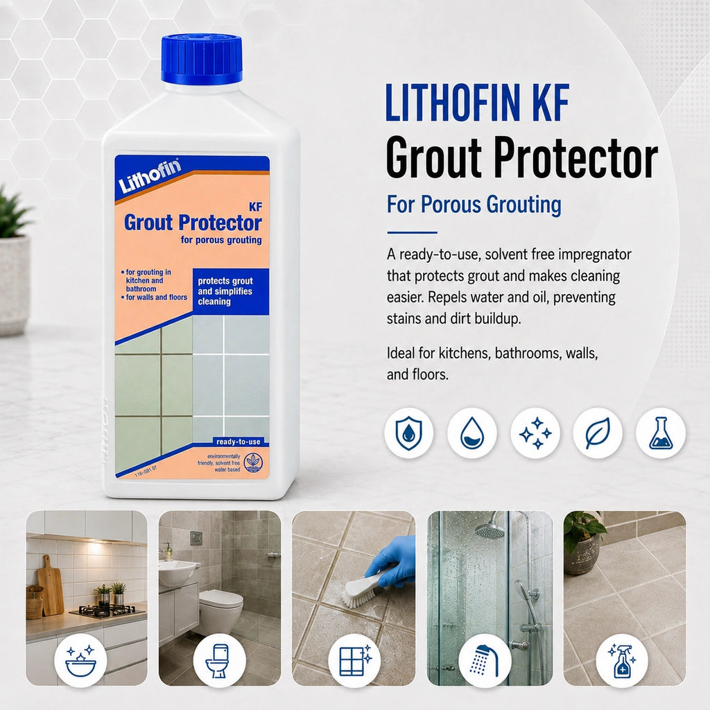 Lithofin KF Grout Protector/Porous Grouting Protects Grout Walls Floors 500ml
