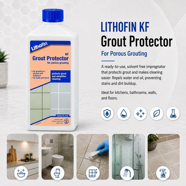 Lithofin KF Grout Protector/Porous Grouting Protects Grout Walls Floors 500ml