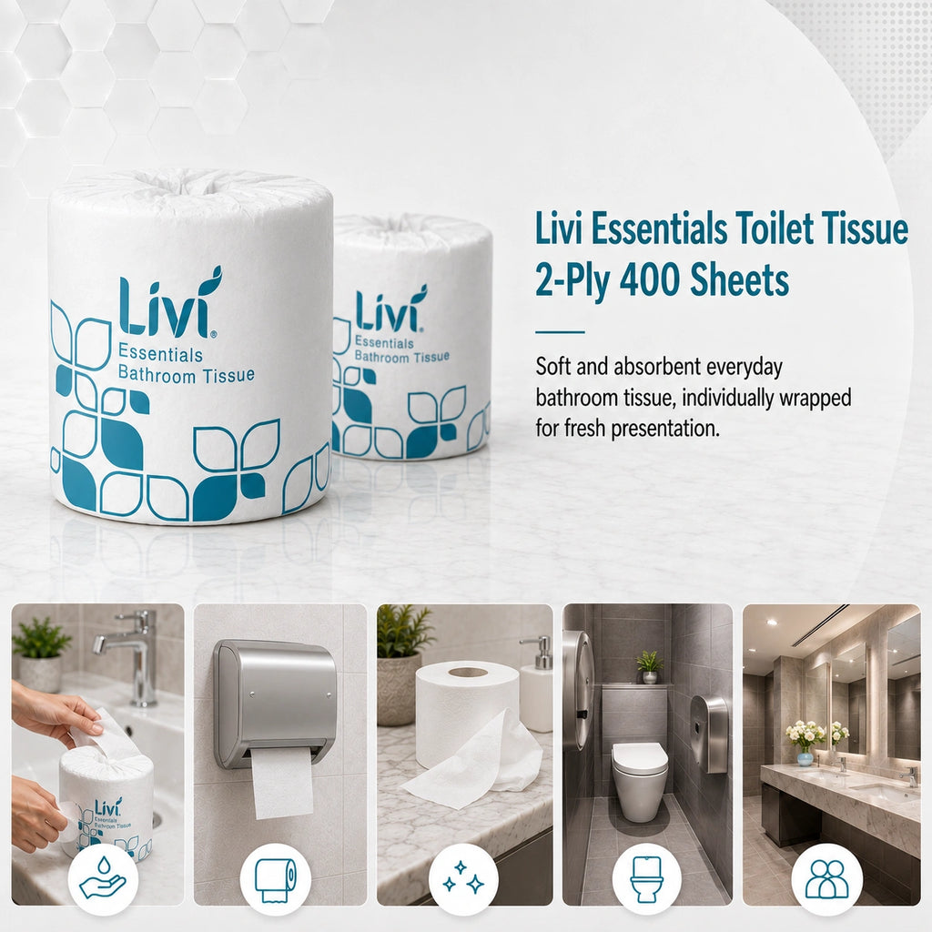 Livi 1001 Essentials Toilet Tissue (2 Ply 48 Packs x 400S/Roll)