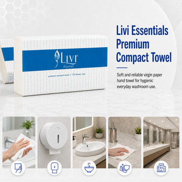 Livi 1416 Essentials Compact Hand Towels (1 Ply 16 Packs x 150S/Pack)