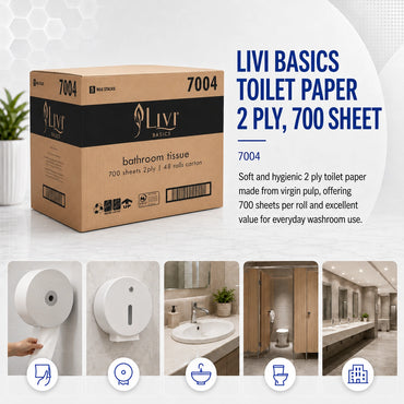Livi 7004 Basics Toilet Tissue (2 Ply 48 Packs x 700S/Roll)