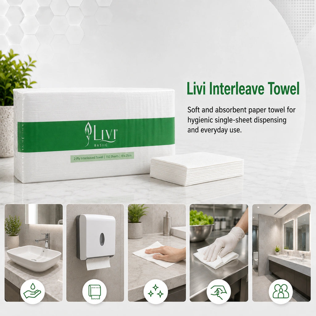 Livi 7201 Ultraslim Towel (1 Ply 16 Packs x 150S/Pack)