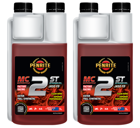 2 X Penrite MC-2ST Full Synthetic Two Stroke Oil 1L - MC2FULLSYN001CP **Twin Pack**